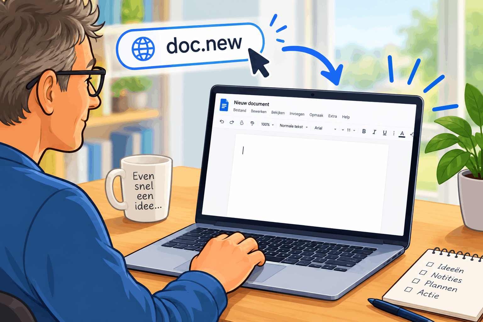 doc.new snel een nieuw document openen